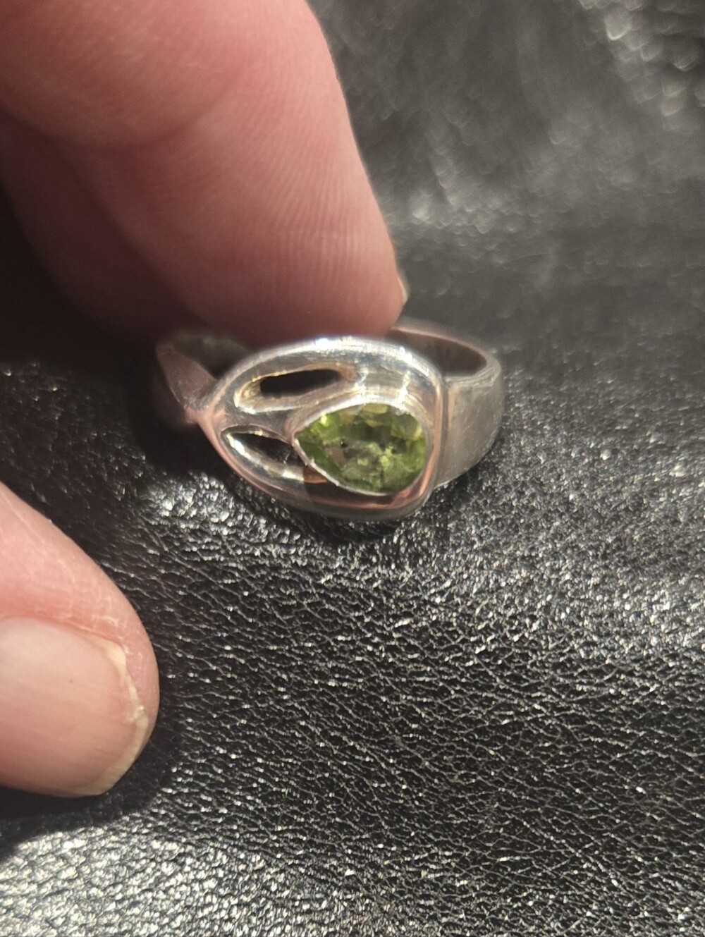 Sterling Silver Ring with Peridot Gemstone